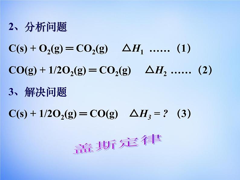 高中化学 1.3《化学反应热的计算》课件1 新人教版选修403