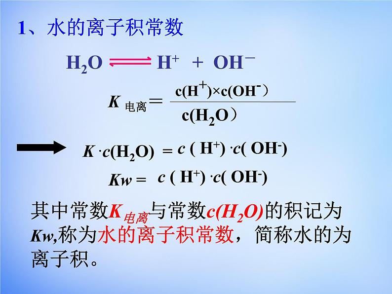 高中化学 3.2《水的电离和溶液的酸碱性》课件1 新人教版选修403