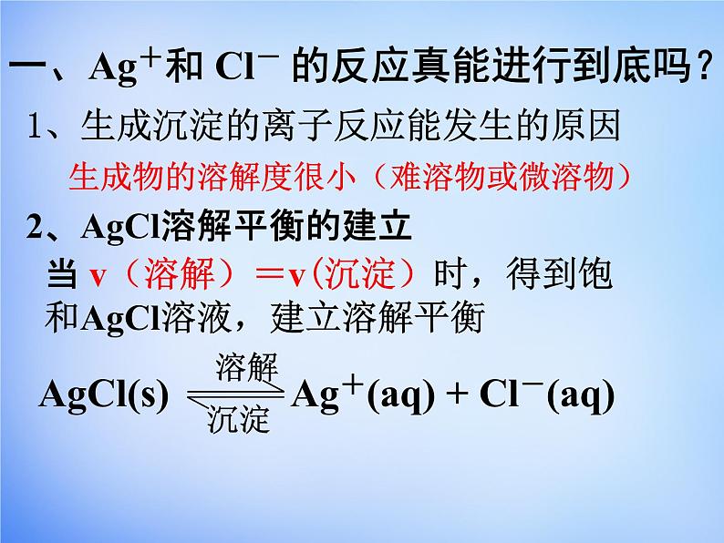 高中化学 3.4《难溶电解质的溶解平衡》课件1 新人教版选修404