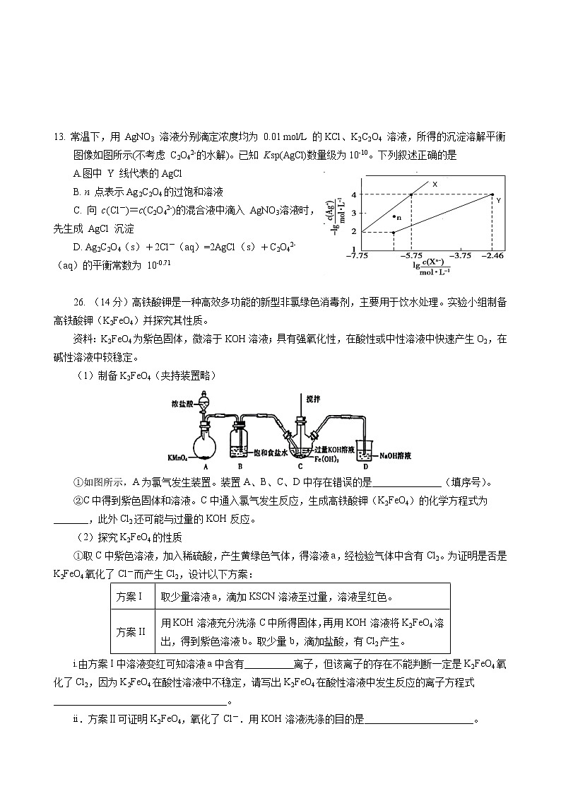 2021年2月四川重点高中高三入学考试化学试题（含答案）02