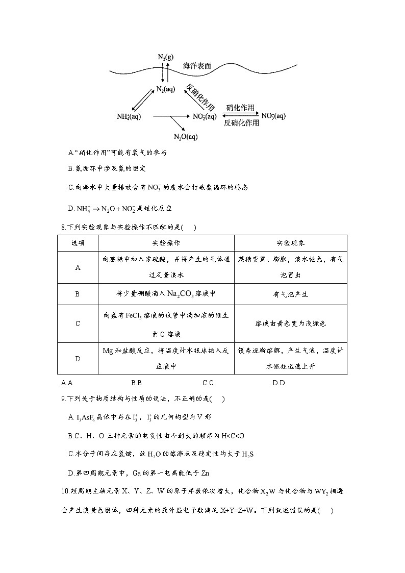 山东省名校联盟2020-2021学年高三下学期开学考试化学试题（新高考）03