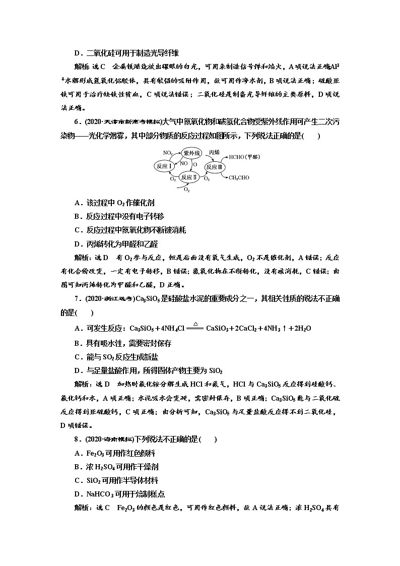 高考化学二轮专题复习  专题跟踪检测17  元素及其化合物的性质及应用（含解析）第2页