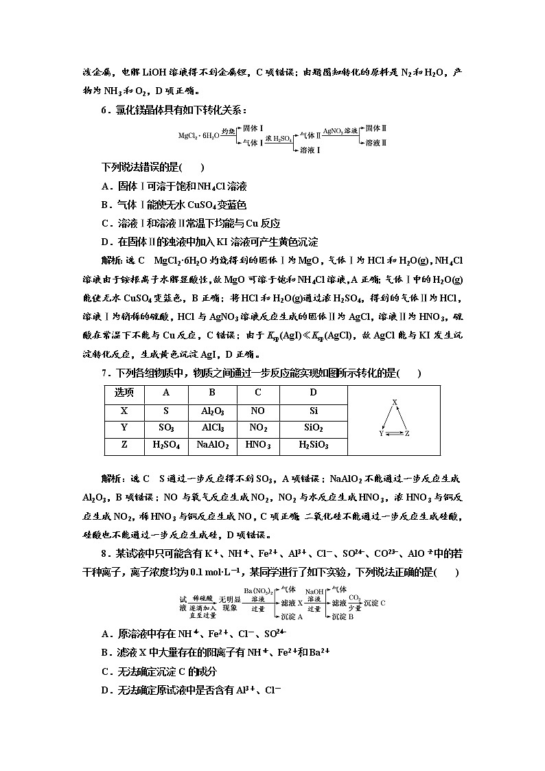 高考化学二轮专题复习  专题跟踪检测18  元素及其化合物的转化与推断（含解析）03