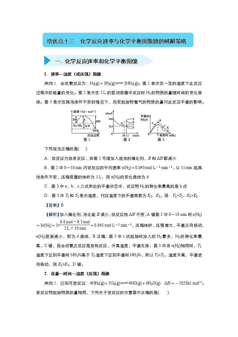 高考化学精准培优专练十三 化学反应速率与化学平衡图象题的破解策略（含解析）第1页