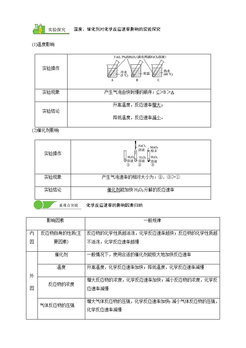 人教版高中化学必修二  第六章  第二节 模块1 化学反应的速率学案第3页