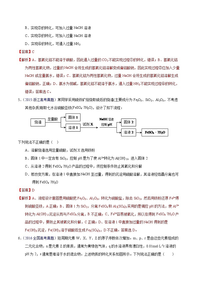 高考化学（2011~2020）真题专项练习   专题10  金属有关的工艺流程（教师版）03