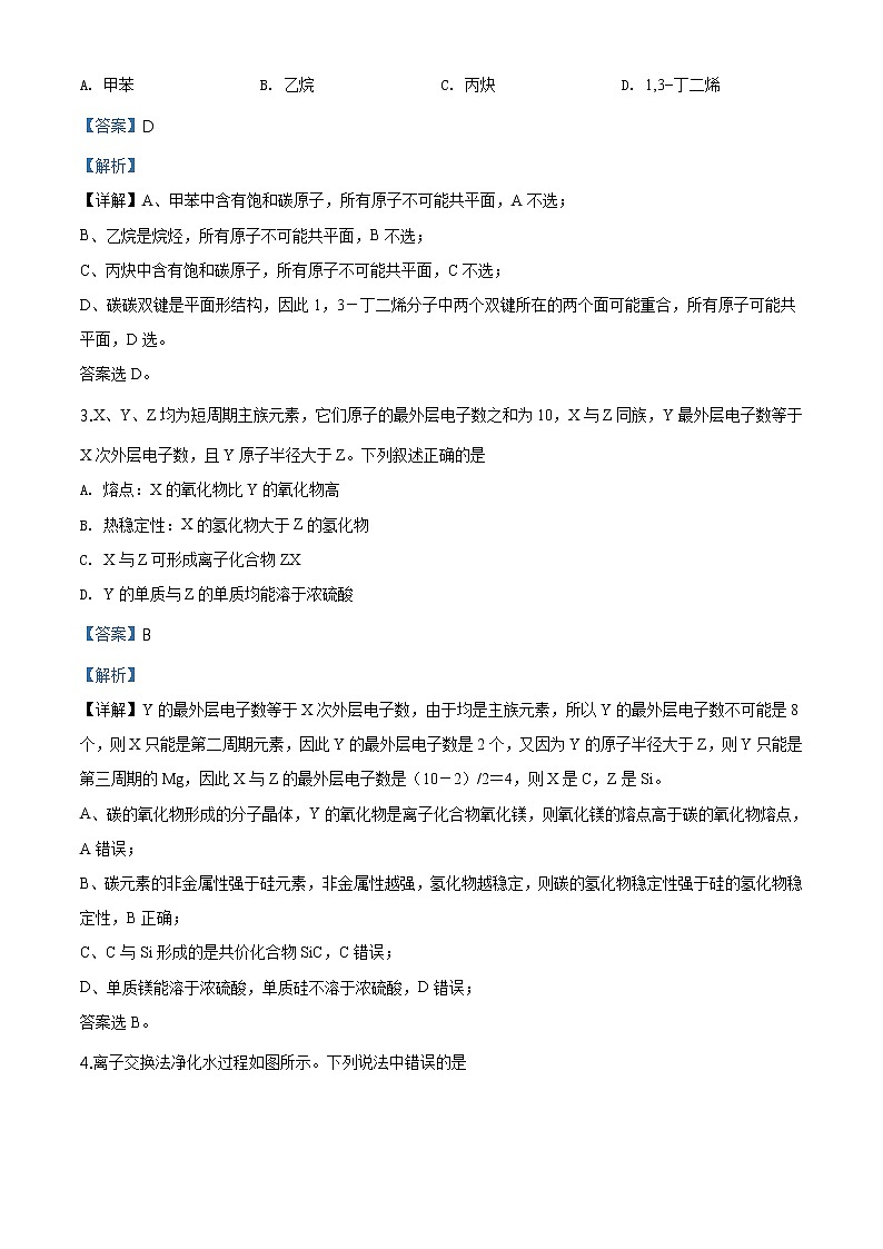 2019年全国卷Ⅲ理综化学高考真题及答案解析（原卷+解析卷）02