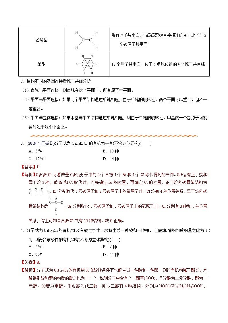 2021高考化学专题复习   06  有机物结构与性质（教师版）02