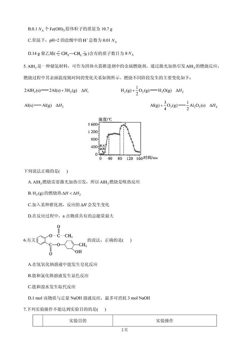2021届河北省高三下学期4月高考预测猜题卷（新高考版）化学试题（含解析）02