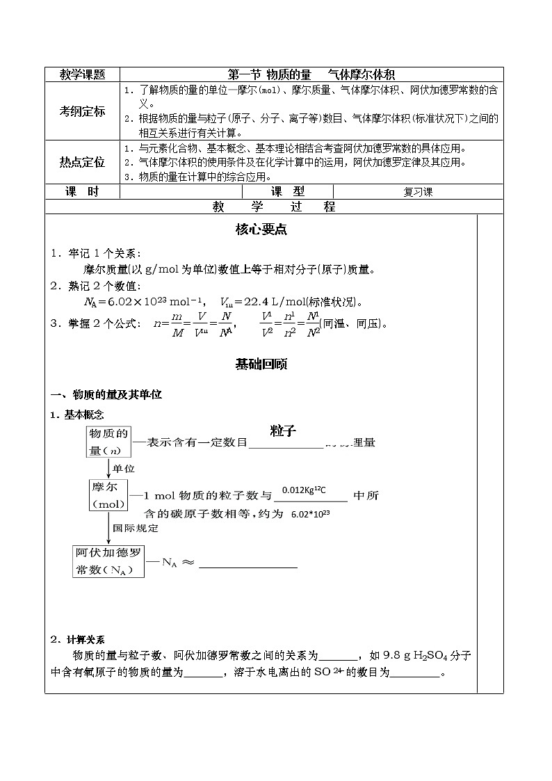 第一章-化学计量在实验中的应用 教案01