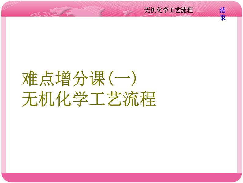 （人教版）高三化学高考总复习课件：第4章 难点增分课（一） 无机化学工艺流程01