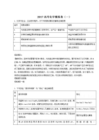 专题28 2017高考模拟卷（一）-高考化学高频考点穿透卷 Word版含解析