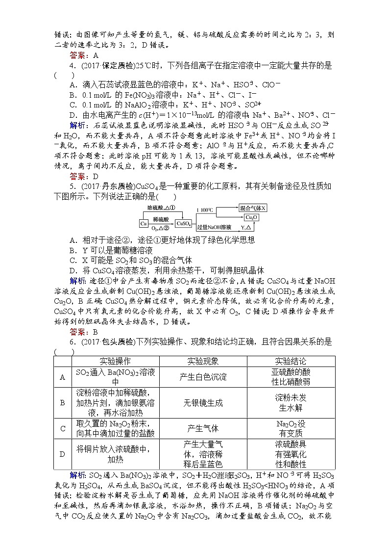 高考化学（人教）一轮复习全程构想-考点滚动练（二） Word版含解析02