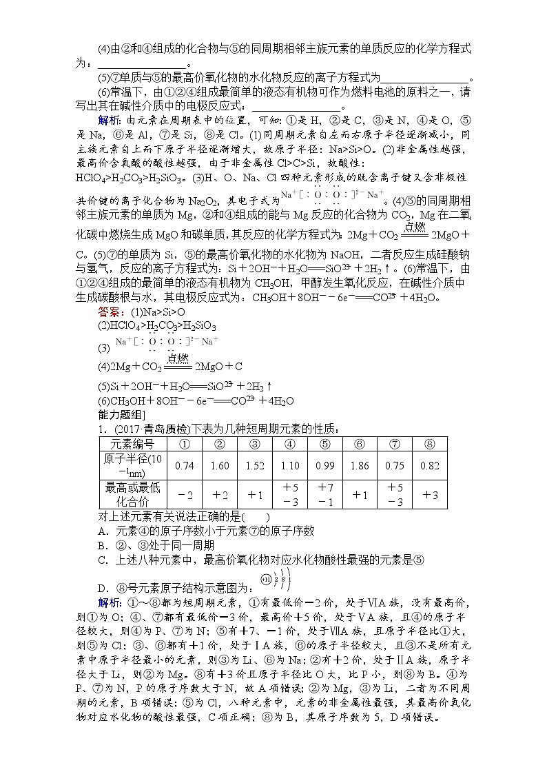 高考化学（人教）一轮复习全程构想（检测）-第五章　物质结构、元素周期律 课时作业18 Word版含解析03
