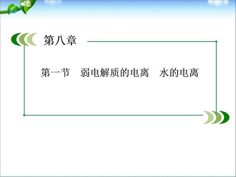 【走向高考】高考化学一轮复习 8-1 弱电解质的电离 水的电离课件 新人教版01