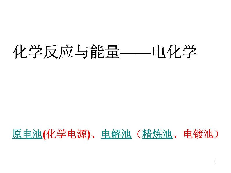 高考电化学复习课件第1页