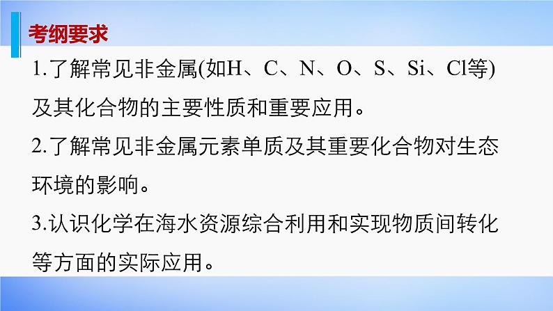 高考化学大二轮总复习_专题十一_常见非金属元素课件02