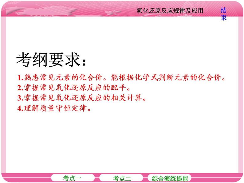 （人教版）2018届高三化学高考总复习课件：第2章 第五节 氧化还原反应规律及应用02