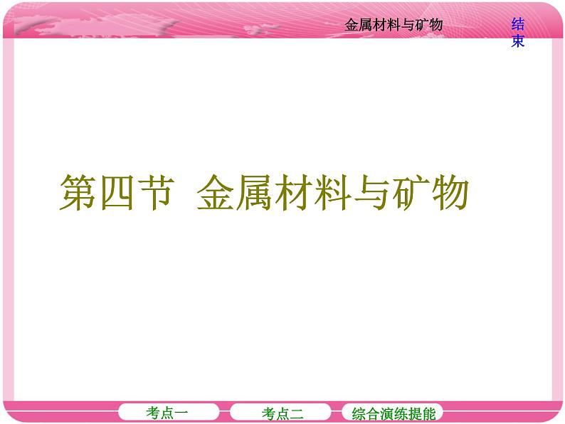 （人教版）2018届高三化学高考总复习课件：第3章 第四节 金属材料与矿物01