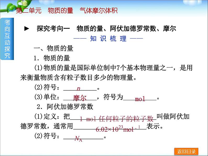 高考化学一轮复习方案_第2讲_物质的量、气体摩尔体积课件04