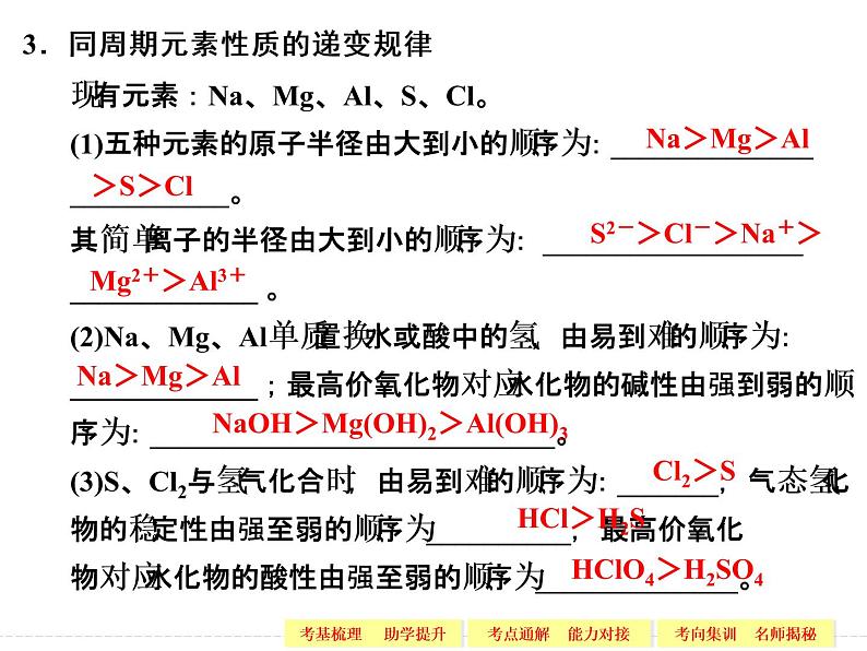 高考化学一轮复习专题四_第二单元_元素周期律_元素周期表第5页