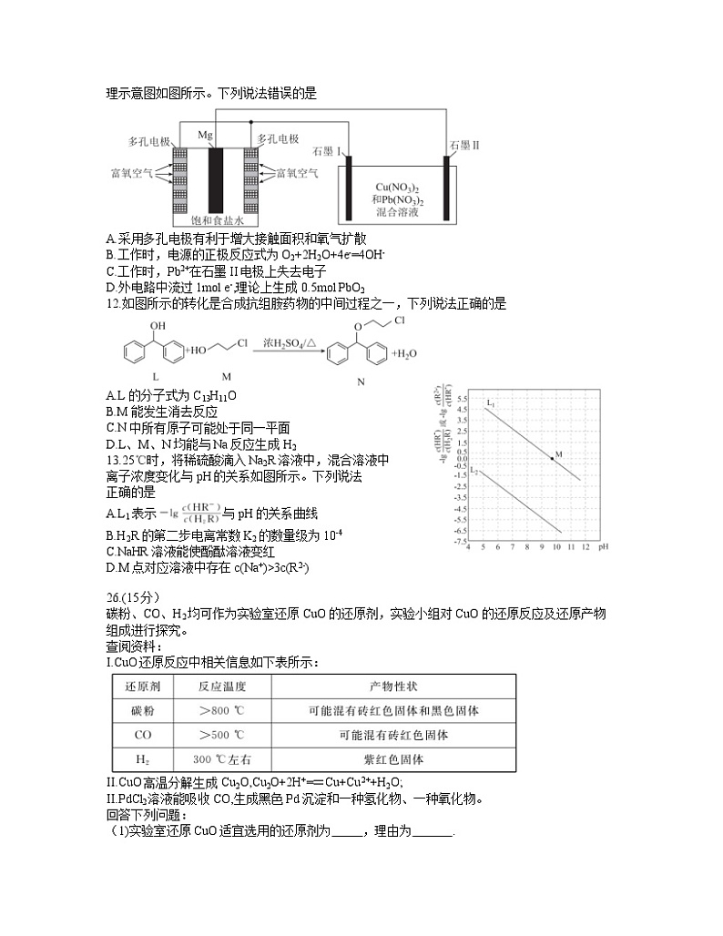 2021届四川省天府名校4月高三诊断性考试理综化学试题02