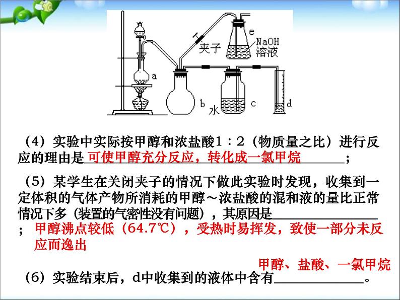 高三化学专题复习课件：有机物的制备05