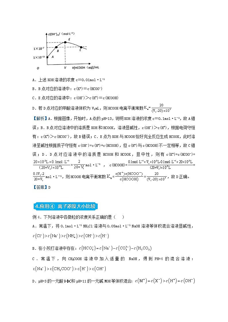 统考版2021届高考化学二轮复习备考提升指导与精练15电解质溶液中离子浓度的关系含解析03
