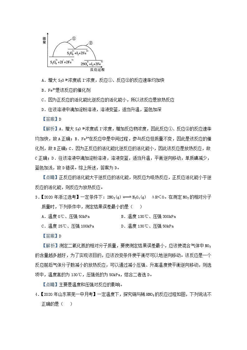 统考版2021届高考化学二轮复习备考小题提升精练12化学反应速率及其影响含解析02