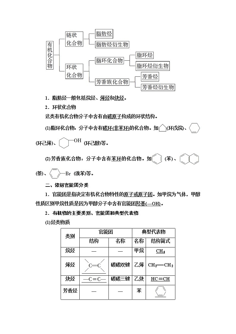 人教版（2019）高中化学选择性必修3 第1章  第1节  第1课时　有机化合物的分类方法学案02
