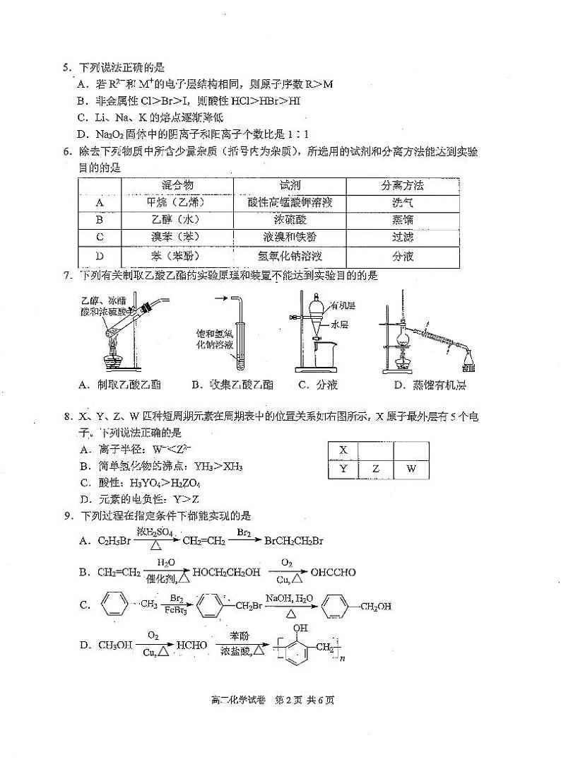 江苏省苏州市2020-2021学年高二上学期学业质量阳光指标调研化学试卷（扫描版）02