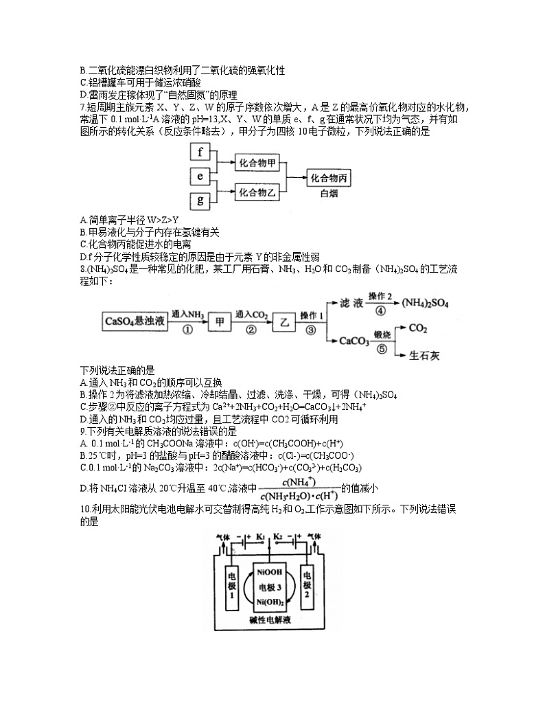 2021届河北省唐山市4月高考二模化学试题（含答案）02
