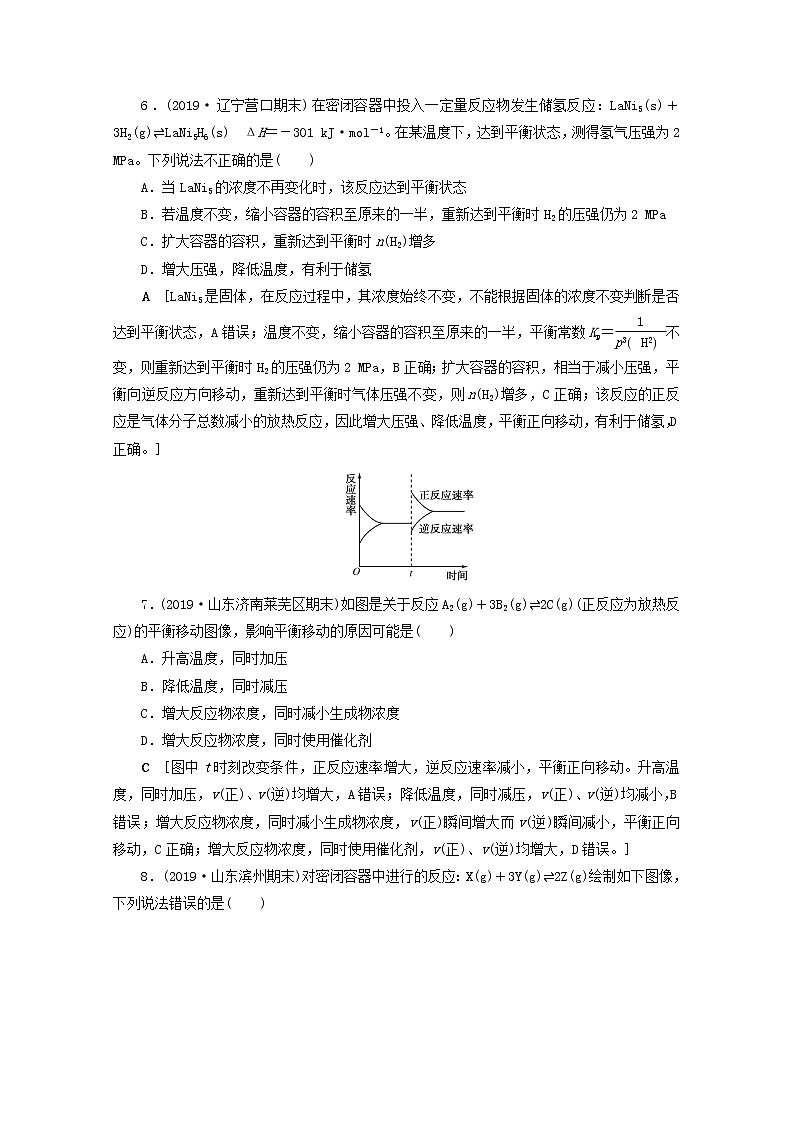 【鲁科版】高考化学一轮复习课时作业23化学平衡状态及化学平衡移动（含解析） 练习03