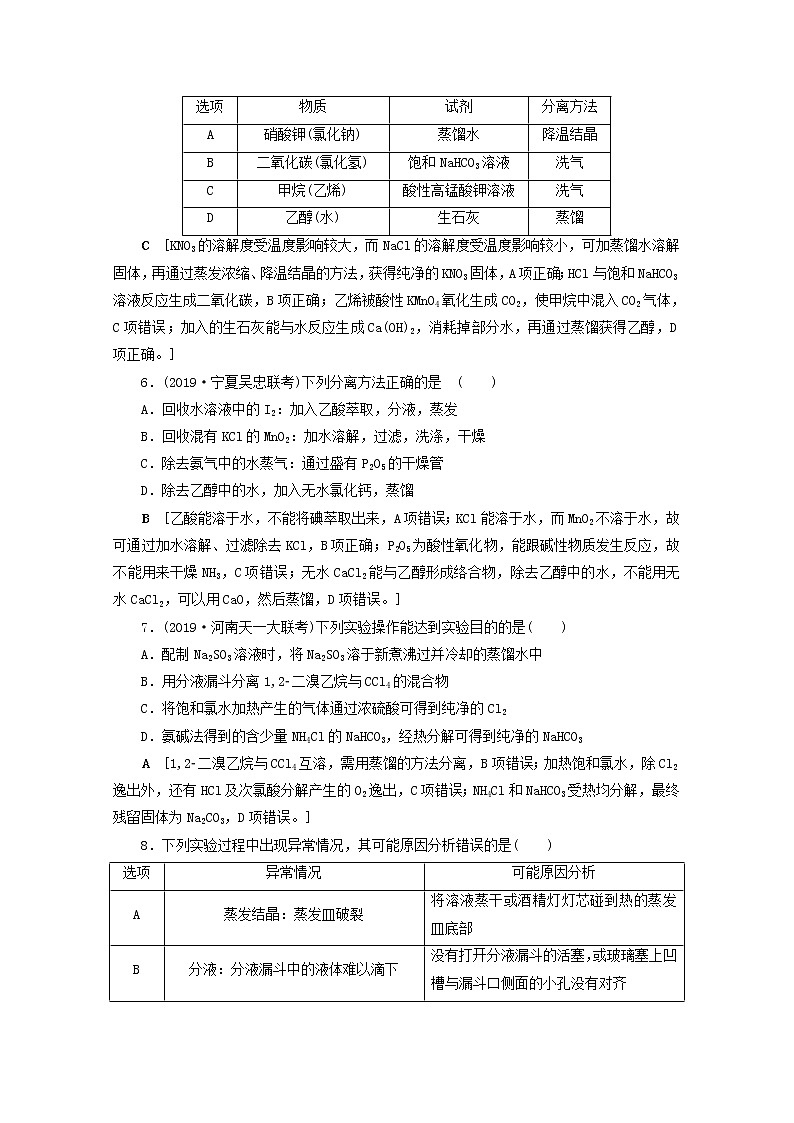 【鲁科版】高考化学一轮复习课时作业32物质的分离和提纯（含解析） 练习02