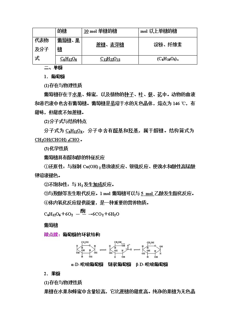人教版（2019）高中化学选择性必修3  第4章  第1节　糖类 学案02
