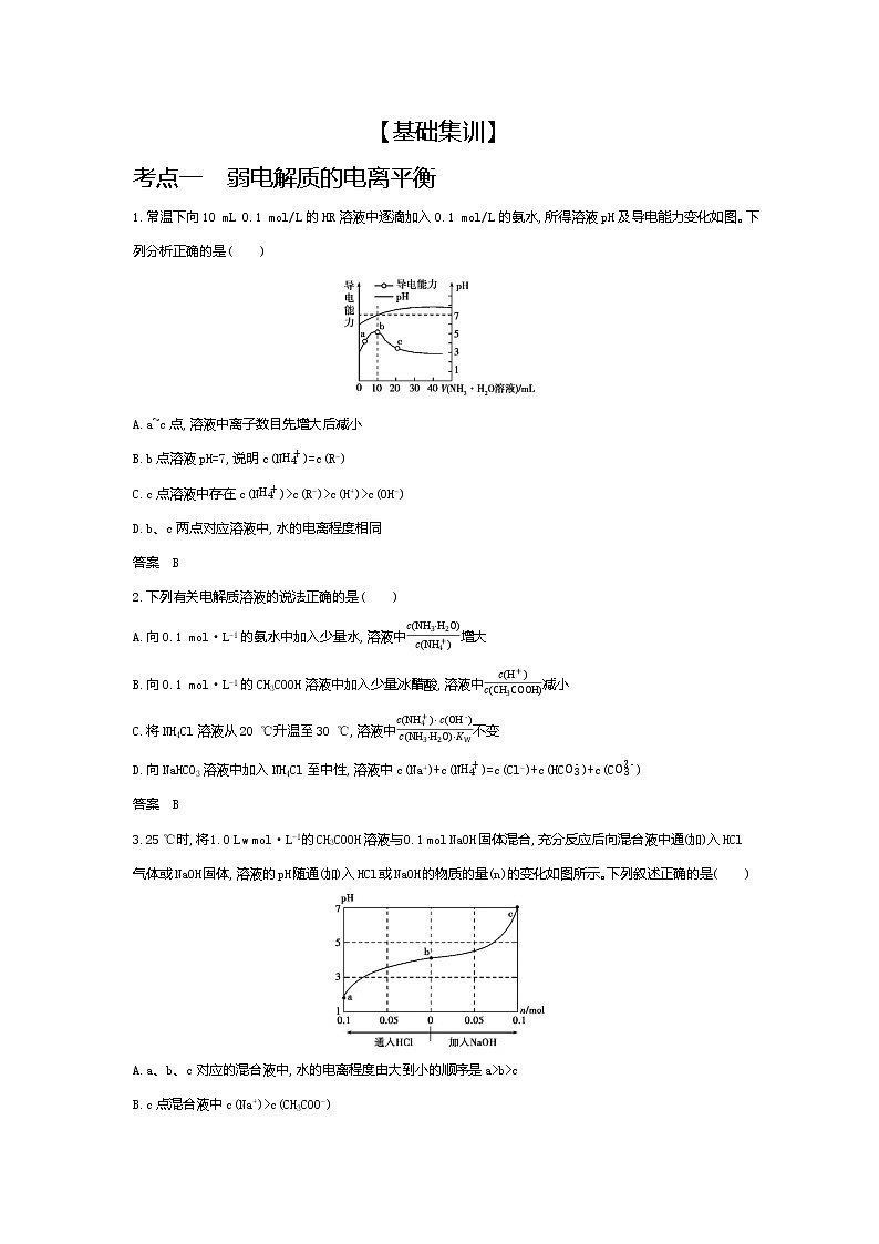 2021高考化学专题讲解   专题八　弱电解质的电离平衡和溶液的酸碱性（试题部分）第2页