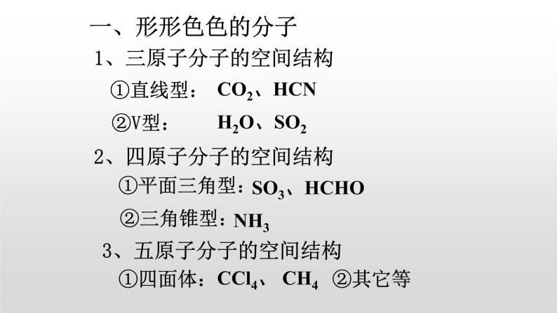 人教版 (新课标)  选修3  物质结构与性质   第二章  第二节  分子的立体结构课件02