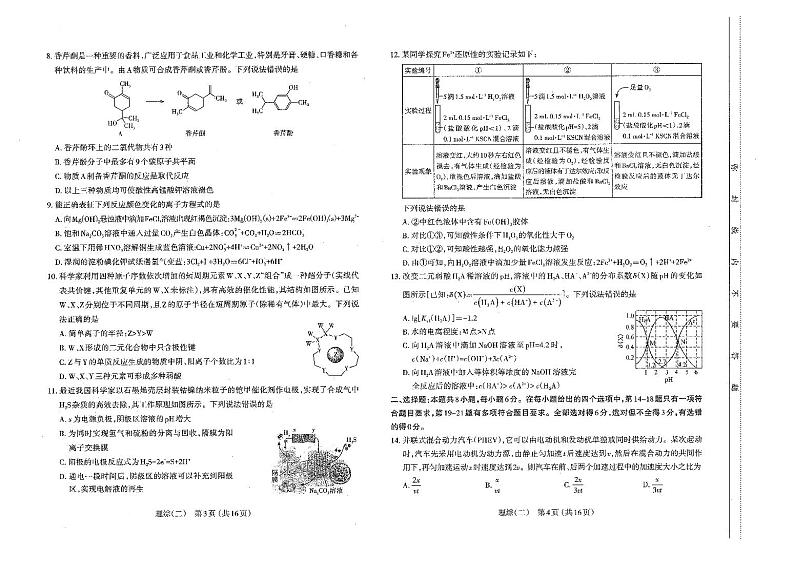 太原市2021年高三年级二模考试理科 综合第2页