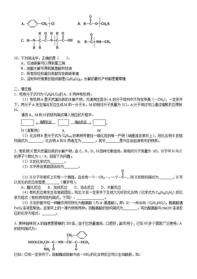 人教版 (新课标)高中化学选修5第四章第3节  蛋白质和核酸  基础巩固练习（含解析）02