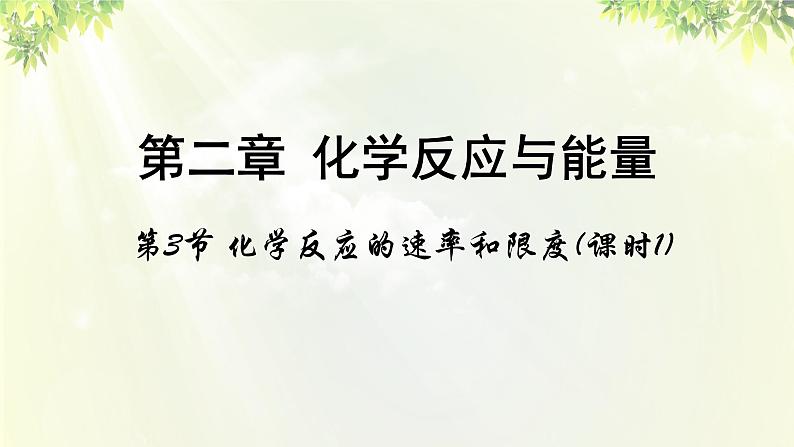 人教版高中化学必修二 第二章 化学反应与能量  第三节《化学反应的速率和限度》课时1 课件01