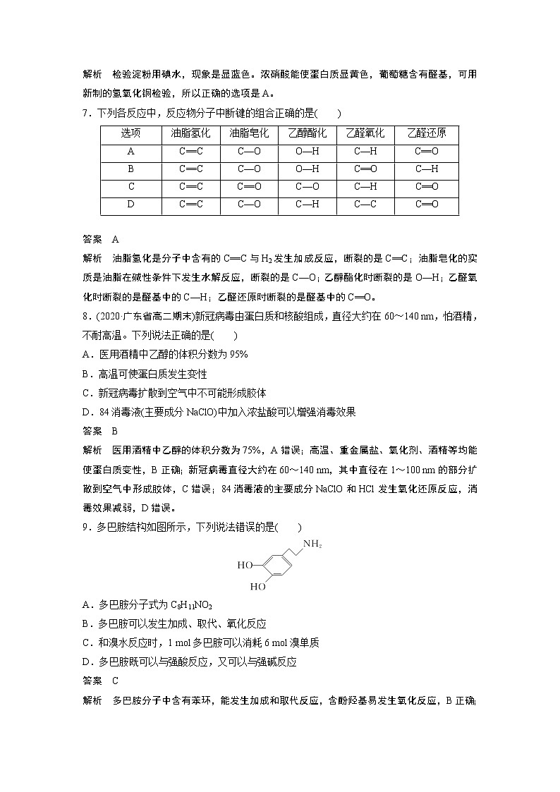 人教版 (2019) 高中化学 选择性必修3 第四章 章末检测试卷(四)03
