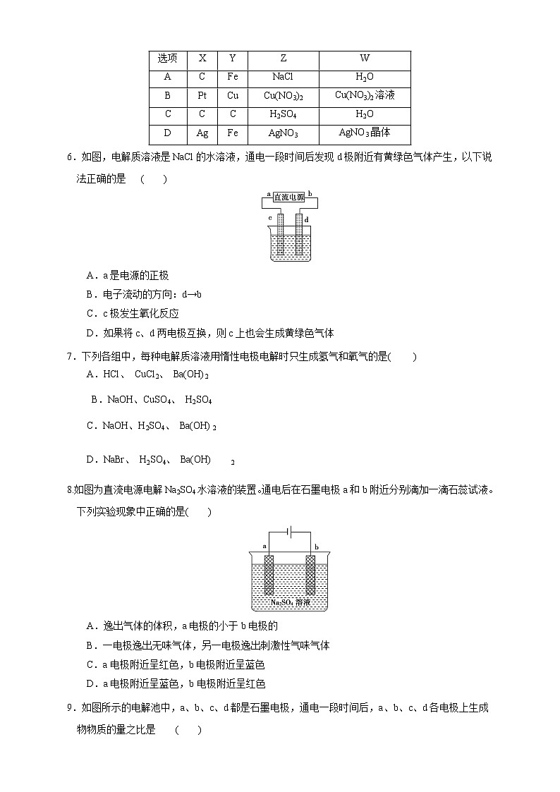 4.2.1  电解原理 练习（原卷版）02
