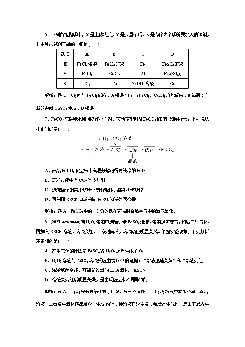 课时跟踪检测(十一)　铁及其重要化合物(基础课)03