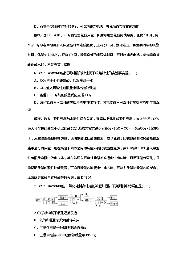 课时跟踪检测(十七)　无机非金属材料(基础课)第3页