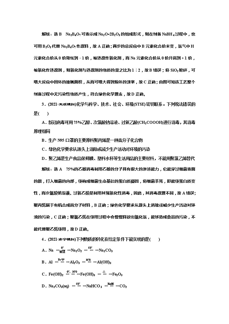 课时跟踪检测(十八)　无机物的性质、用途及转化 环境保护(应用课)02