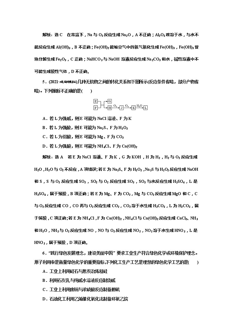 课时跟踪检测(十八)　无机物的性质、用途及转化 环境保护(应用课)03