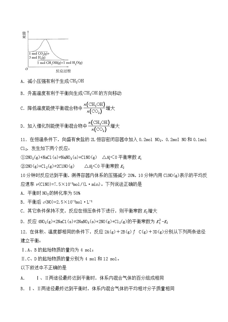 苏教版（2019）高二化学选修1专题2《化学反应速率与化学平衡》测试题03