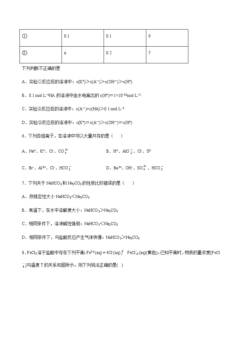 高二上学期化学苏教版（2019）选择性必修1：专题三第三单元盐类的水解基础提升练习02