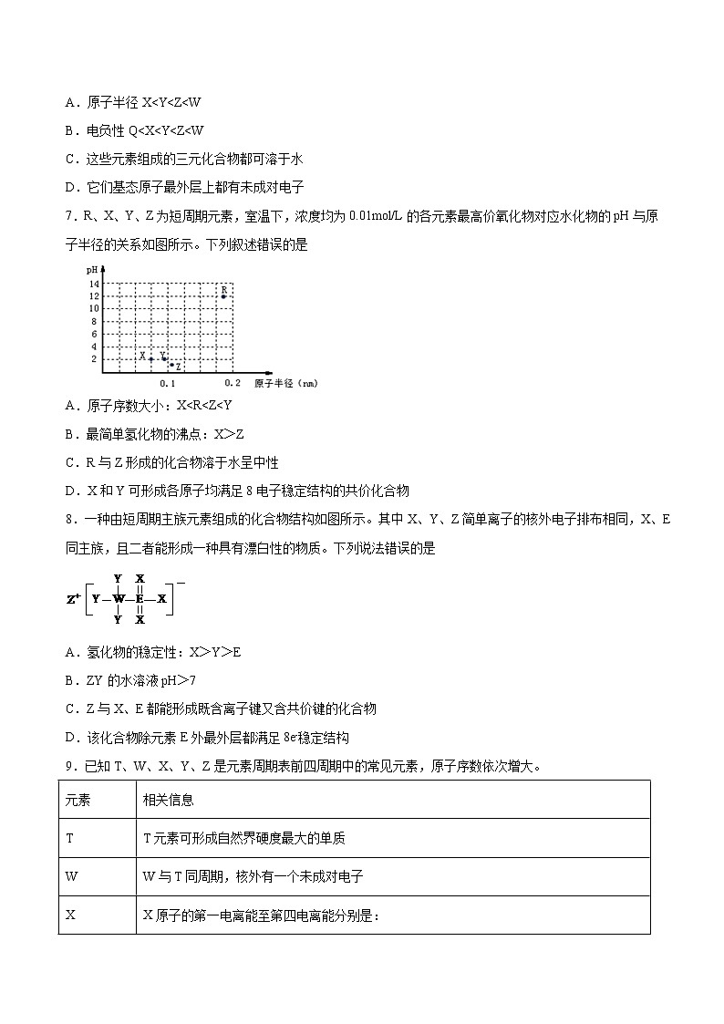 2020-2021学年高二化学下学期苏教版（2019）选择性必修2专题2原子结构与元素性质单元复习与测试02