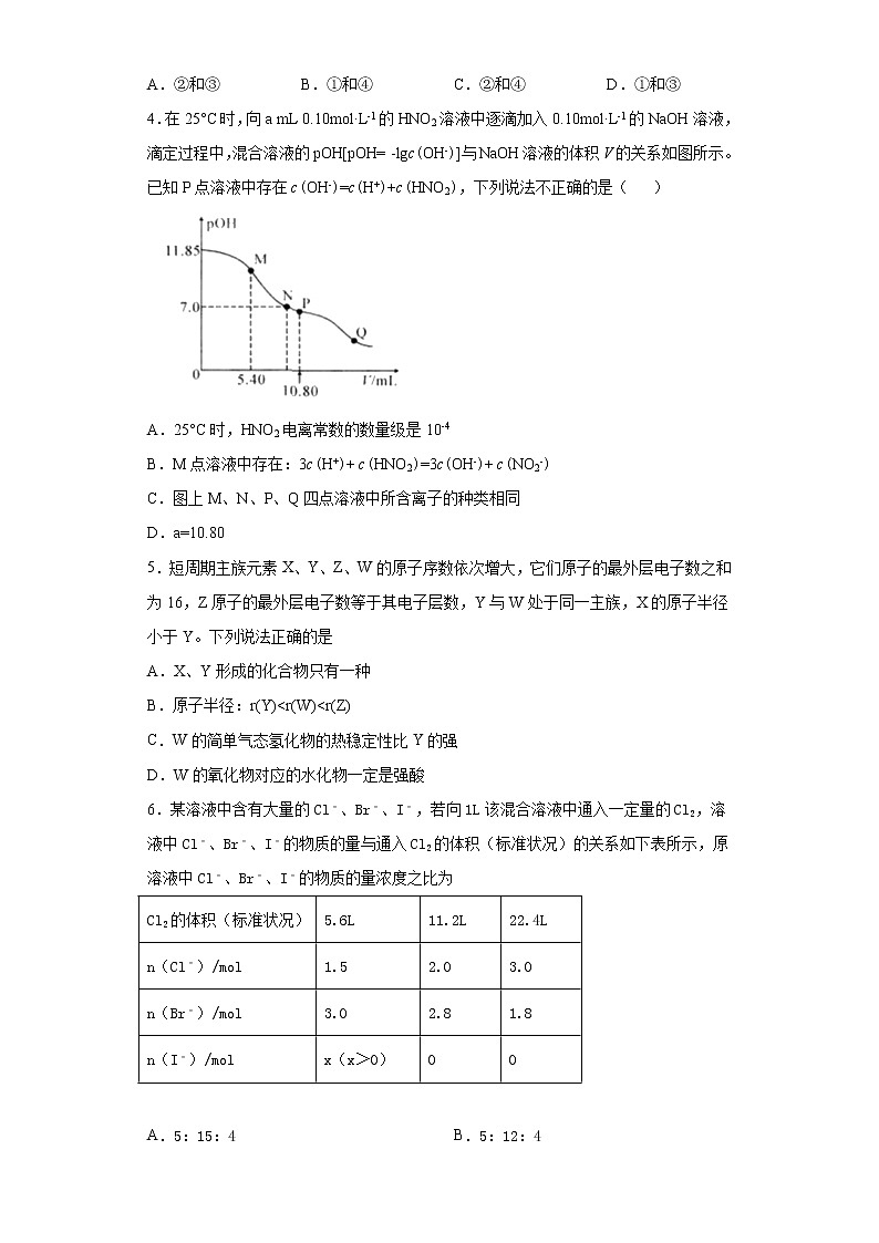 2021届全国高三下学期4月高考化学三模适应性训练三（新课标2）（解析版）第2页